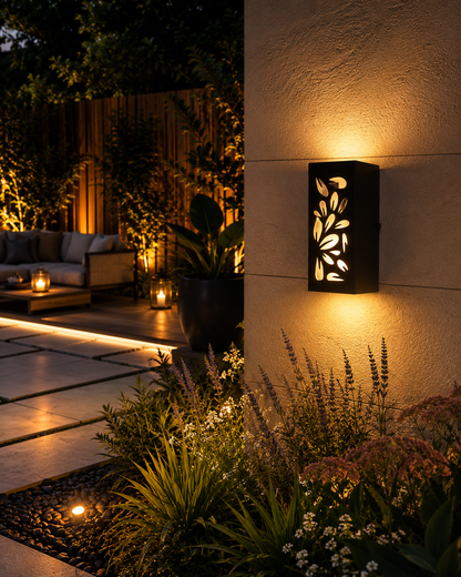 Luces Aplique Lampara de Pared Exterior Bidireccional  | Lámpara Floral Moderna para Jardín, Patio y Entrada