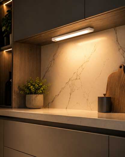 Barra Luz LED Recargable  con Sensor de Movimiento | Luz Bajo Alacena USB para Cocina, Placard y Escritorio