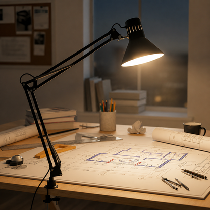 Lámpara De Escritorio Led Brazo Articulado Con Pinza E27 Negra Velador Oficina Estudio Lectura