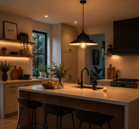 Lámpara Colgante Industrial Negra E27 32cm Luz Moderna Techo Cocina Comedor Living Vintage Minimalista