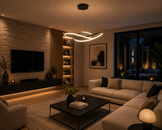 Lámpara Colgante De Techo Led Moderna Minimalista Diseño Moebius 60W Techo Living Comedor Cocina Colgante Decorativa