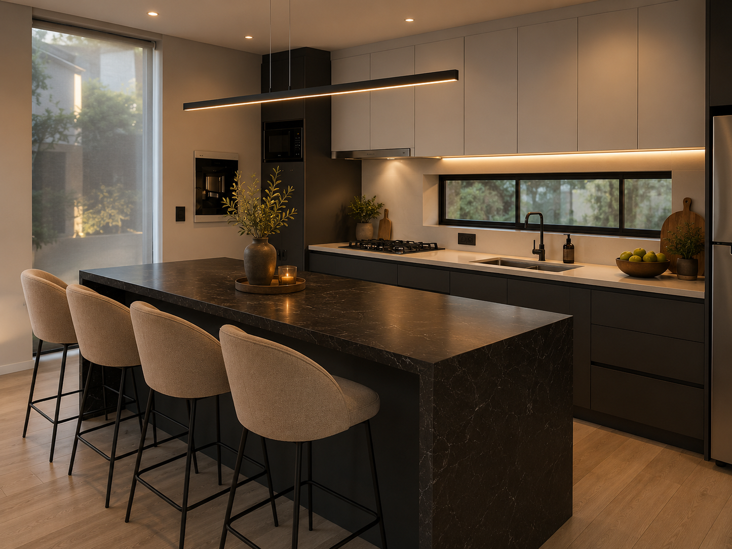 Lámpara Colgante Luz de Techo Lineal LED 150cm Moderna Minimalista Cocina Comedor Oficina