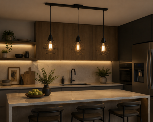 Lámpara Colgante Jaula Diamante 3 Luces Vintage E27 Techo Moderno Industrial Negro Blanco Cocina Comedor Living