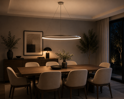 Lámpara Colgante Ciruclar LED Aro 60cm Moderno Minimalista 55W Regulable Techo Living Comedor Cocina