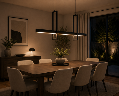 Lámpara Colgante LED Moderna Negra 40W Regulable Living Comedor Cocina Diseño Minimalista Techo