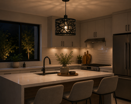 Lámpara Colgante Techo Metal Negro Apto LED Cocina Comedor Living Industrial Moderna