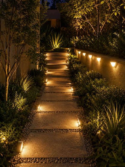 Luces Solares LED para Escaleras y Jardín Pack x8 Iluminación Exterior Impermeable para Patio, Deck y Camino, Farolas