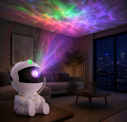 Lampara Proyector Astronauta Galaxia Led Estrellas Nebulosa 360° Con Control Remoto Usb Luz Nocturna Decoración Habitación Gamer Infantil Velador