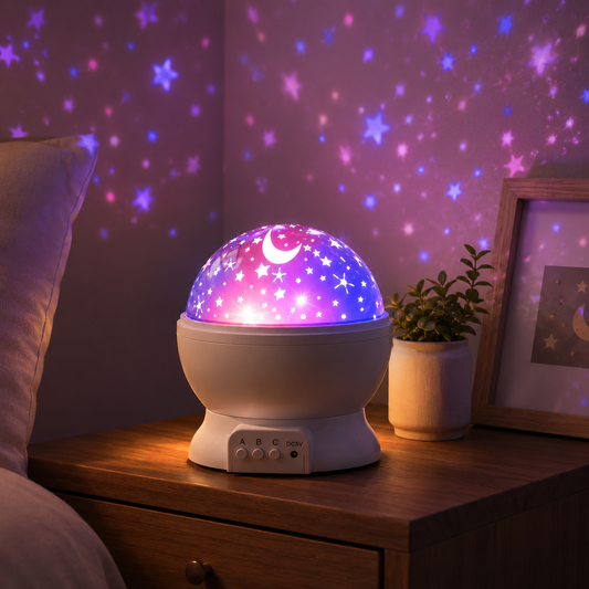 Lampara Velador Proyector Galaxia Estrellas Led Luz Nocturna Bola Giratoria Usb Velador Infantil Habitación Decoració