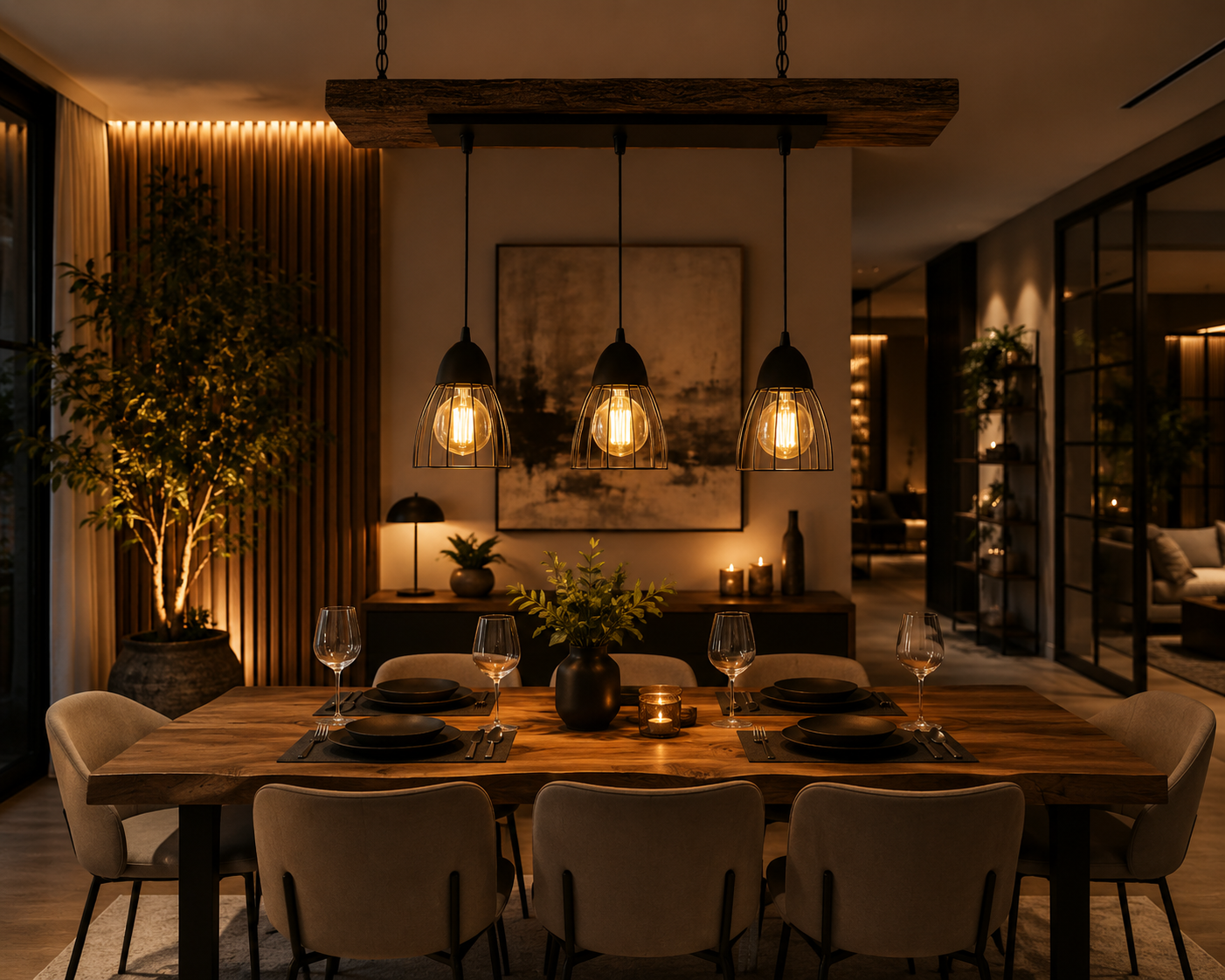 Lámpara Colgante Triple Jaula Vintage Industrial 3 Luces De Techo E27 Led Moderna Cocina Living