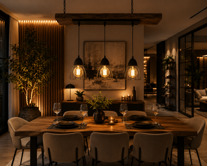 Lámpara Colgante Triple Jaula Vintage Industrial 3 Luces De Techo E27 Led Moderna Cocina Living