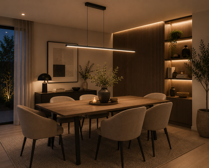 Lámpara Colgante Luz de Techo Lineal LED 100cm Moderna Minimalista Cocina Comedor Oficina