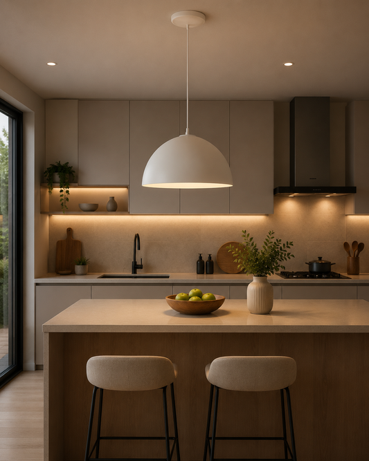 Lámpara Colgante Vintage  E27 Blanca Luz Techo Cocina Comedor Living Dormitorio Decoracion Moderna