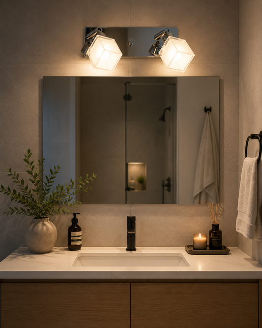 Lámpara Aplique Pared Moderna 2 Luces G9 LED Cromada Interior Baño Dormitorio Living Pasillo Espejo Deco Minimalista