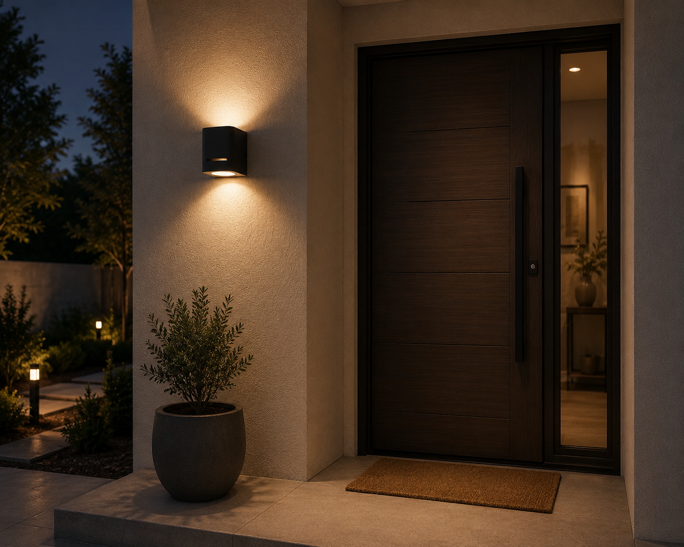Luces De exterior Aplique Pared Exterior LED Unidireccional Negro GU10 Moderno Fachada Jardín Patio Balcón Galería Interior Exterior Con Lampara Led 7W
