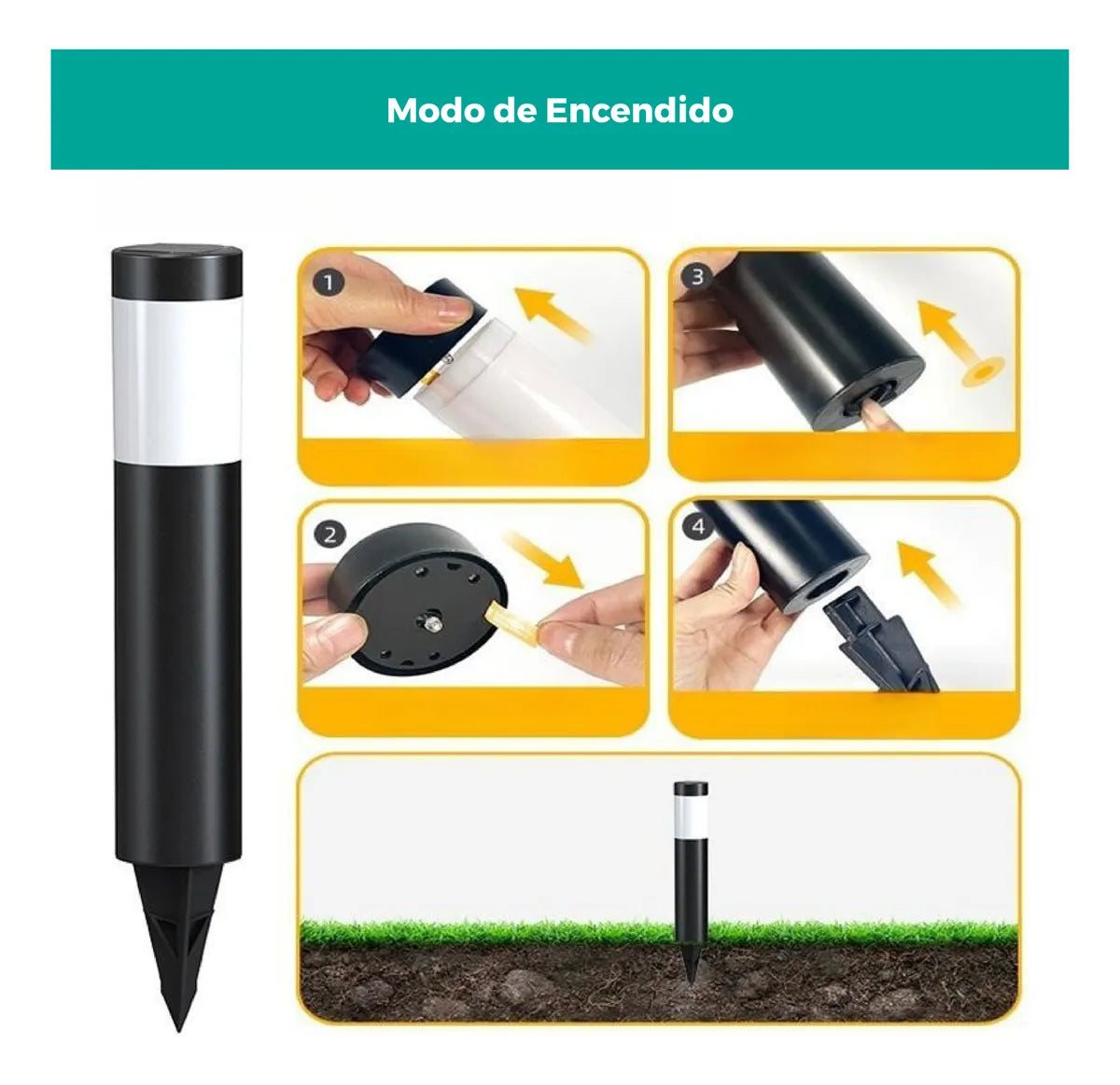 Luces de Jardin Pack x2 Estacas Solares LED para  Exterior | Luces Cilíndricas Impermeables para Senderos, Patio y Césped