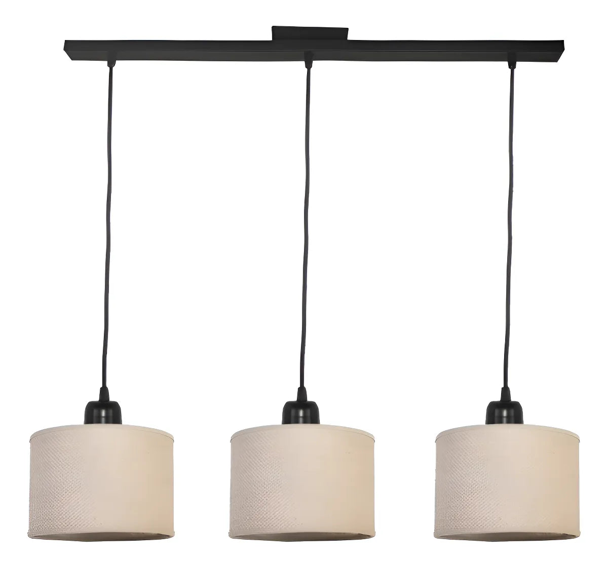 Lámpara Colgante 3 Luces LED Regulable Comedor Living Cocina Moderna Arpillera Techo E27 Cafeteria Restaurantes