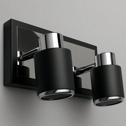 Luces De Baño Spot Aplique Pared Techo 2 Luces GU10 LED Negro Aluminio Moderno Cabezal Móvil Interior