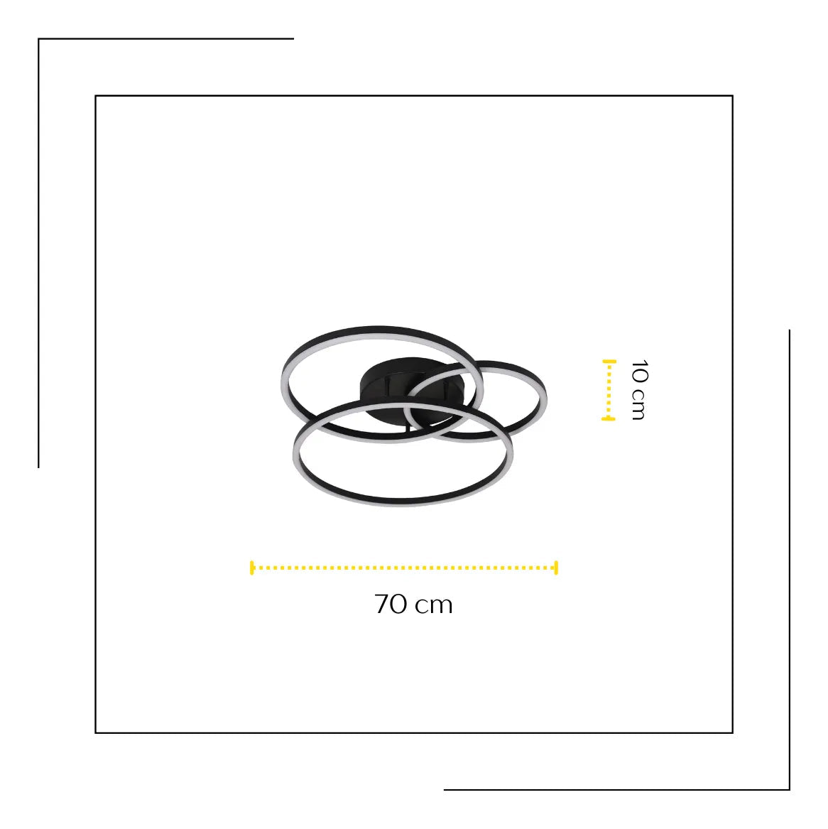 Lampara de Techo Aplique Plafón LED Moderno Negro 47W Luz Dinámica Cálida Fría Neutra Techo Living Dormitorio