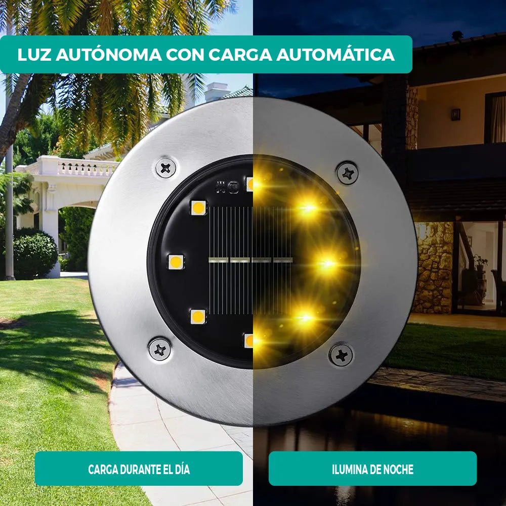 Luces De Patio Camino Pack X4 Estacas Solares Led Exterior Jardín Luz Fría/Cálida Baliza Solar Impermeable Patio Camino
