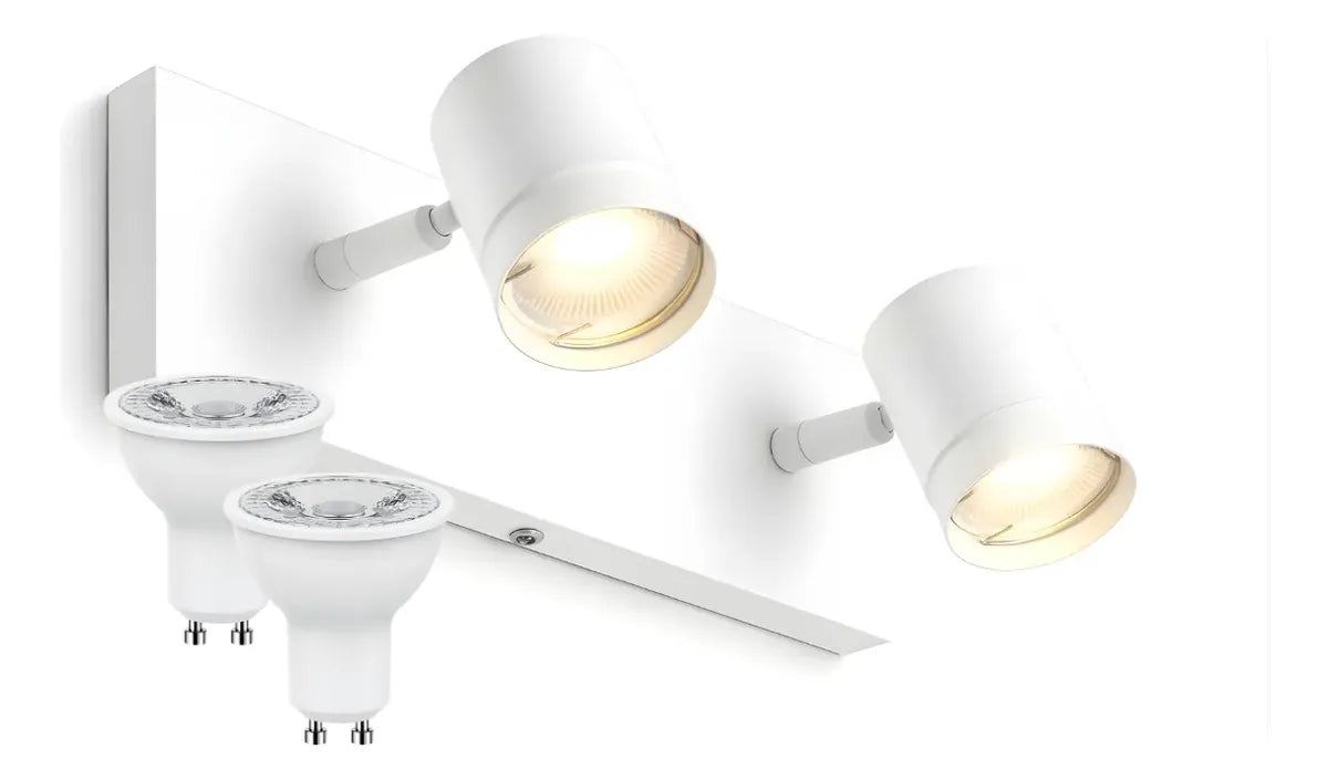 Luces Para Baño Aplique Pared Techgo 2 Luces Spot GU10 Led Moderno Negro Baño Cocina Living