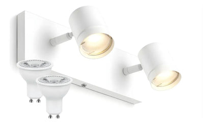 Luces Para Baño Aplique Pared Techgo 2 Luces Spot GU10 Led Moderno Negro Baño Cocina Living