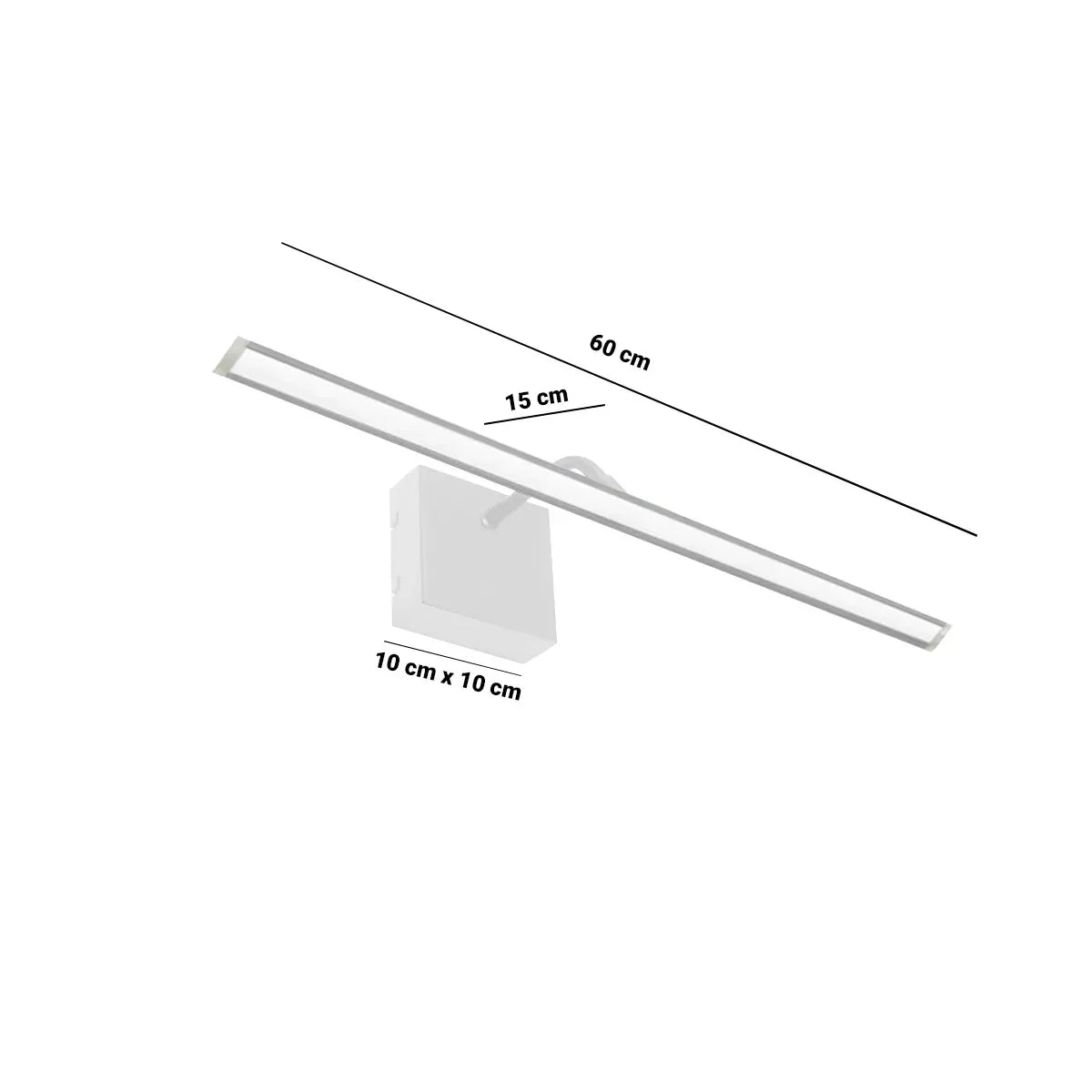 Aplique Pared Luces LED Moderno Para Baño 60cm Luz Cálida Móvil Acero Espejo Vanitory Interior