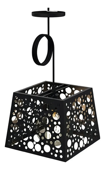 Lámpara Colgante Vintage Industrial Negra Jaula Metal Apto LED E27 Techo Cocina Living Comedor Retro Moderno