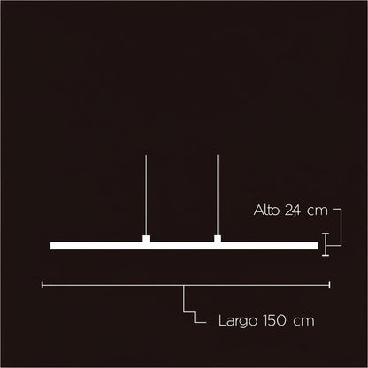 Lámpara Colgante Luz de Techo Lineal LED 150cm Moderna Minimalista Cocina Comedor Oficina