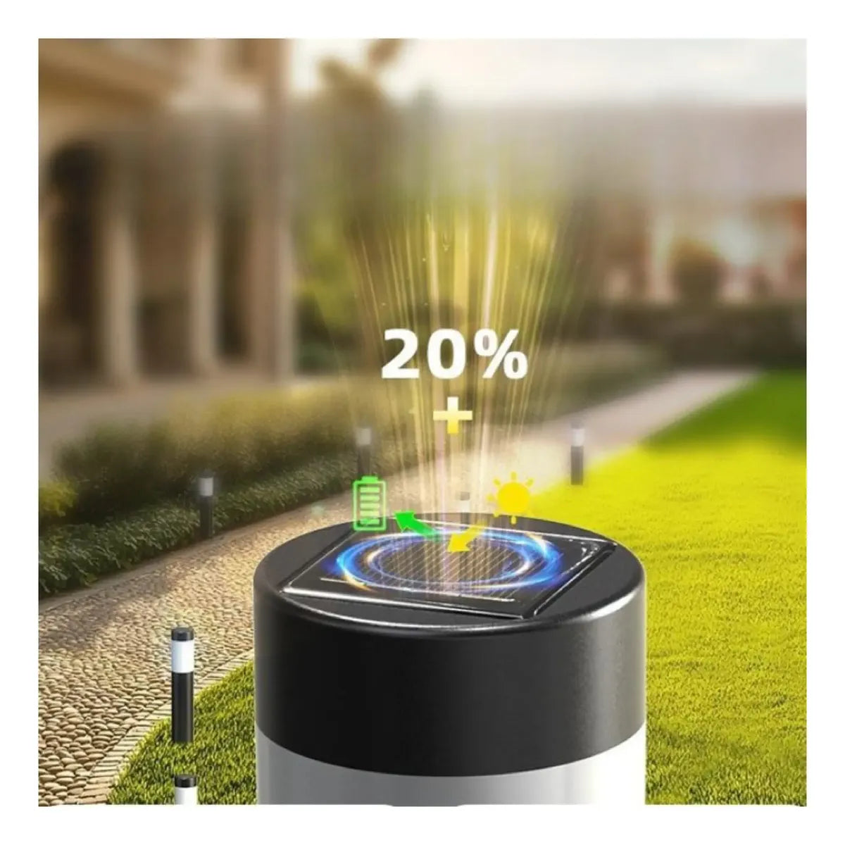 Luces de Jardin Pack x2 Estacas Solares LED para  Exterior | Luces Cilíndricas Impermeables para Senderos, Patio y Césped