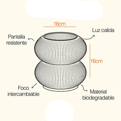 Lampara Velador Nórdico Luz Cálida | Lámpara de Mesa Esférica Moderna para Dormitorio y Living