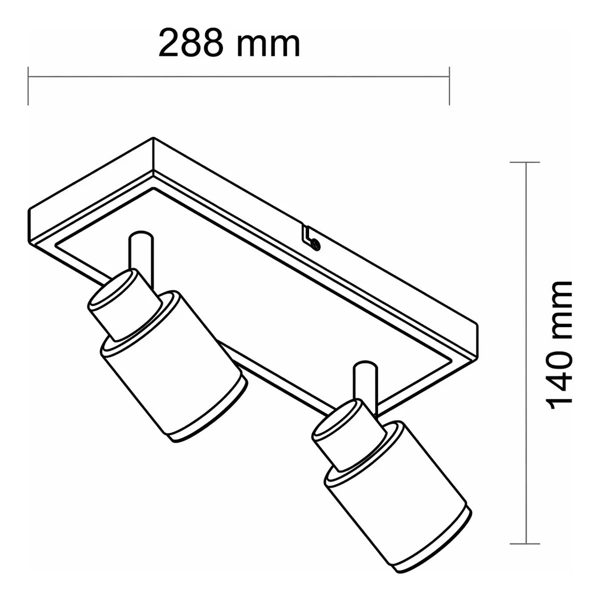 Luces De Baño Spot Aplique Pared Techo 2 Luces GU10 LED Negro Aluminio Moderno Cabezal Móvil Interior