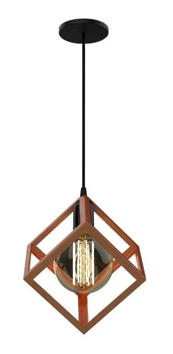 Lámpara Colgante Techo Negra Estilo Jaula | Aplique Moderno Industrial para Cocina, Comedor y Living