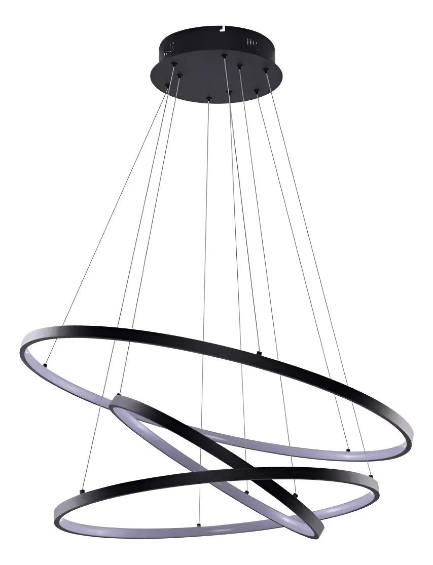 Lámpara Colgante Triple Aro Led Moderna 80 60 45cm De Techo Minimalista Living Comedor Techo Diseño Premium