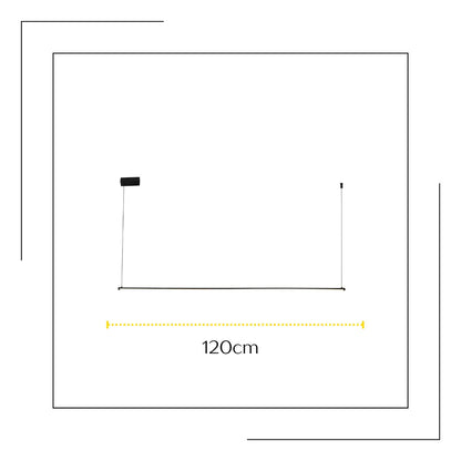 Lámpara Colgante LED Moderna Negra 30W 3 Tonos De Luz Regulable 120cm Para Cocina Comedor Living Oficina