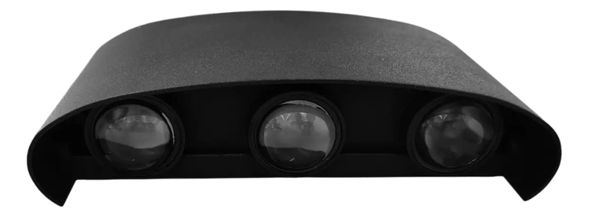 Luces de Exterior Aplique LED Bidireccional Curvo Luz Cálida IP54 Negro | Lámpara de Pared Moderna para Interior, Exterior, Pasillo, Patio y Jardín 220V