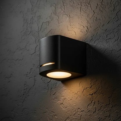 Luces De exterior Aplique Pared Exterior LED Unidireccional Negro GU10 Moderno Fachada Jardín Patio Balcón Galería Interior Exterior Con Lampara Led 7W