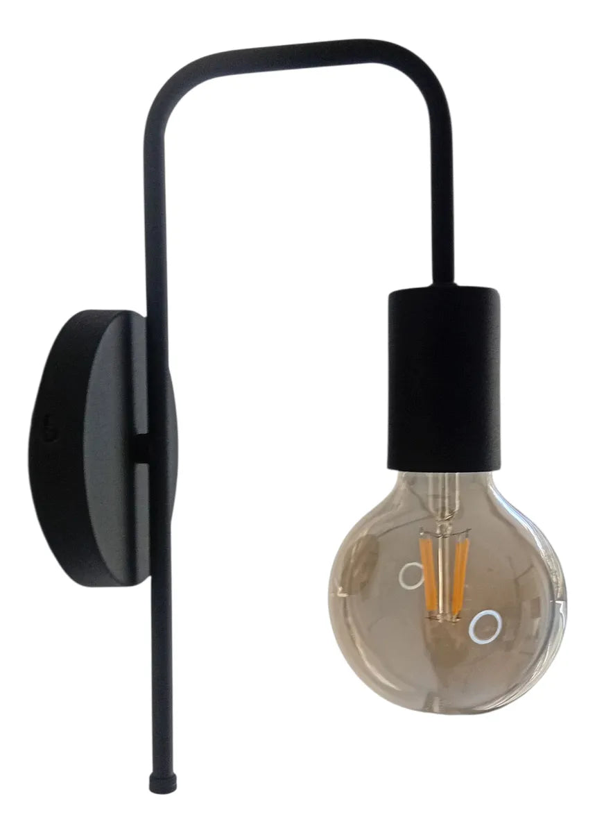 Lampara Aplique de Pared Vintage Negro | Lámpara Retro Industrial para Dormitorio, Living y Pasillo