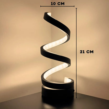 Lampara Velador LED Moderno Diseño Infinito USB | Lámpara de Mesa para Dormitorio, Escritorio y Mesa de Luz
