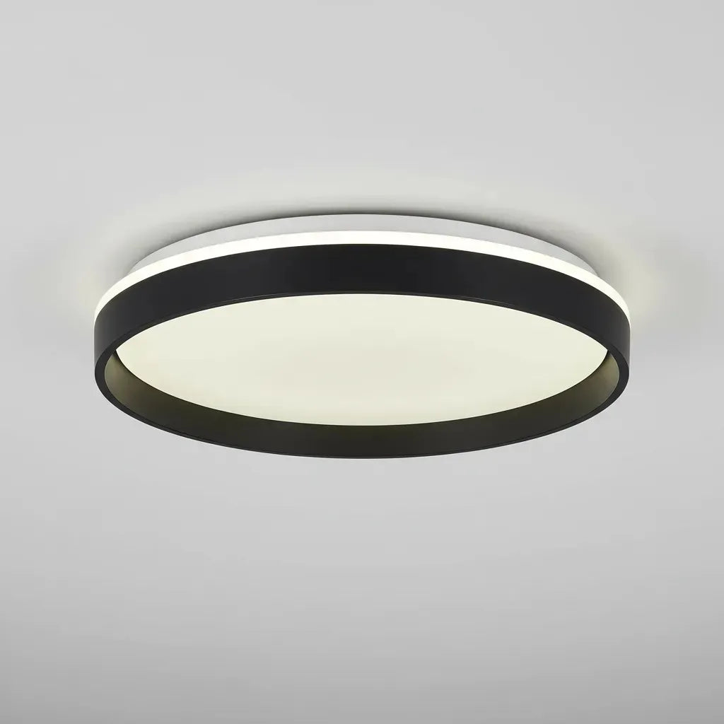 Lampara de Techo Plafón Led  Redondo Negro Luz Fría Cálida Neutra Aplique Techo Moderno 38cm LED Integrado Decoración Living Cocina Dormitorio