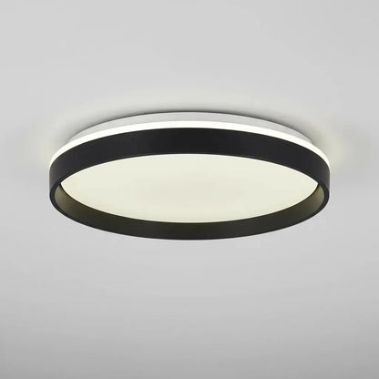 Lampara de Techo Plafón Led  Redondo Negro Luz Fría Cálida Neutra Aplique Techo Moderno 38cm LED Integrado Decoración Living Cocina Dormitorio