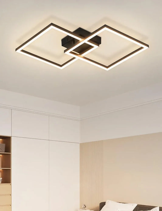 Lámpara Colgante LED Moderna Minimalista Luz Cálida | Araña Decorativa Negra para Living, Comedor y Dormitorio