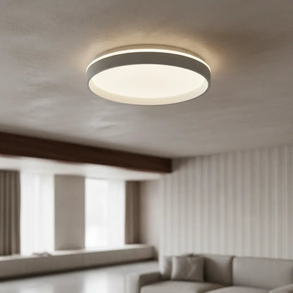 Lampara de Techo Plafón Led  Redondo Negro Luz Fría Cálida Neutra Aplique Techo Moderno 38cm LED Integrado Decoración Living Cocina Dormitorio