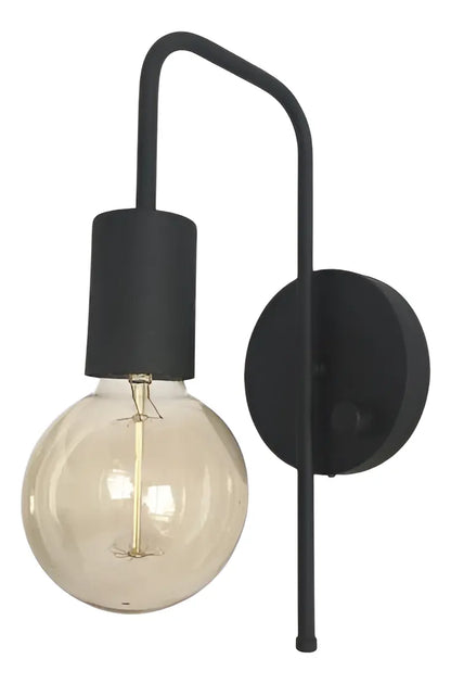 Lampara Aplique de Pared Vintage Negro | Lámpara Retro Industrial para Dormitorio, Living y Pasillo