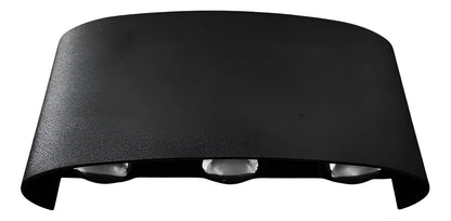 Luces de Exterior Aplique LED Bidireccional Curvo Luz Cálida IP54 Negro | Lámpara de Pared Moderna para Interior, Exterior, Pasillo, Patio y Jardín 220V