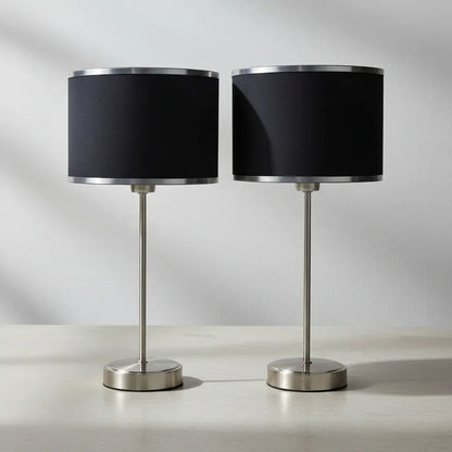 Veladores Modernos Mesa De Luz Dormitorio Cromado LED E27 Lamparas De Mesa Decorativas Living Diseño