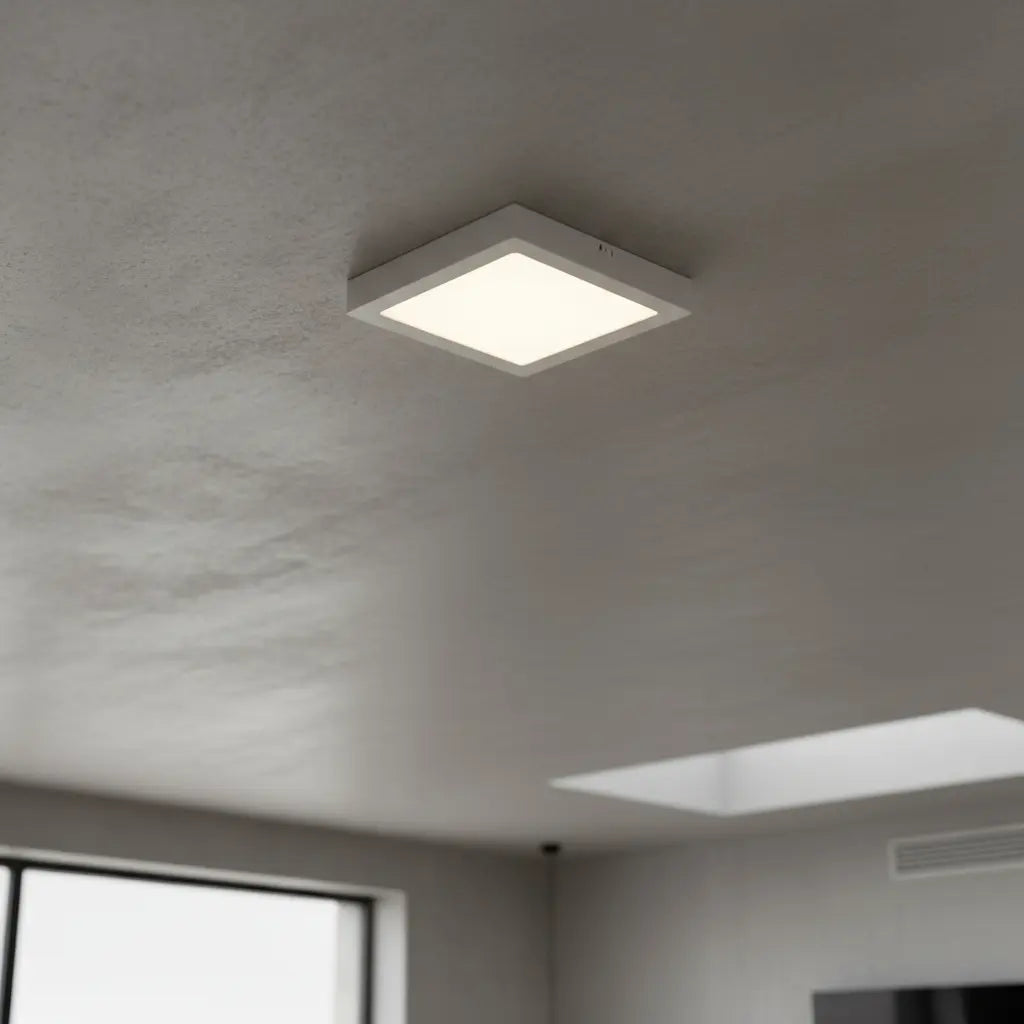 Lampara de Techo Panel Plafón Cuadrado  Luz Fría  | Luces Moderna Bajo Consumo para Cocina, Oficina y Living