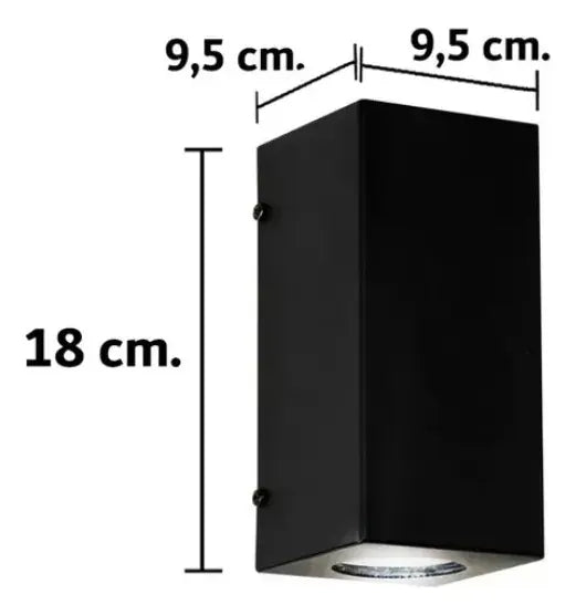 Luces De exterior Aplique Pared Exterior Bidireccional Negro GU10 Apto LED Moderno Interior Exterior Hierro Luz Arriba Abajo Patio Living Entrada
