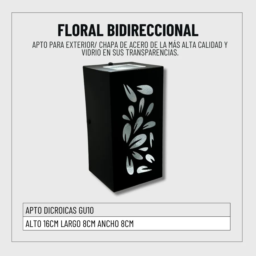Luces Aplique Lampara de Pared Exterior Bidireccional  | Lámpara Floral Moderna para Jardín, Patio y Entrada