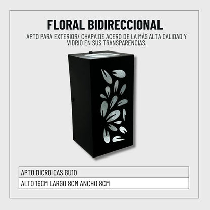 Luces Aplique Lampara de Pared Exterior Bidireccional  | Lámpara Floral Moderna para Jardín, Patio y Entrada